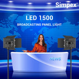 Simpex LED 1500 Bi Color Professional LED Video Light Panel with Magnetic Diffuser and Barn Door for Broadcast and Video Shoot