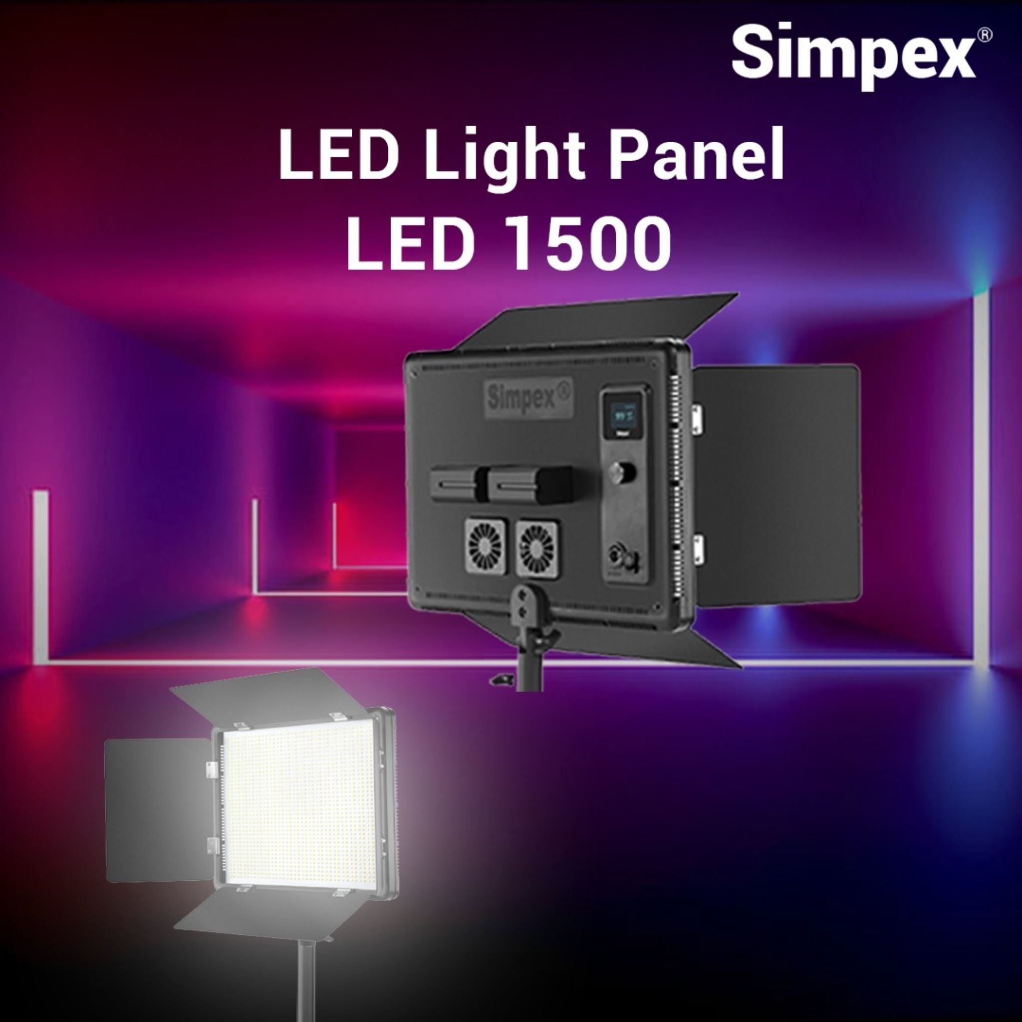 Simpex LED 1500 Bi Color Professional LED Video Light Panel with Magne ...