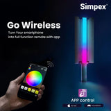 Simpex LS-300R Portable Handheld RGB LED Light stick with Grid, Diffuser & Barn Door Comes with a 5200mAh Built in Battery Pack
