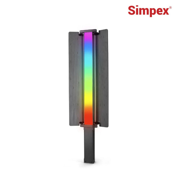 Simpex LS-300R Portable Handheld RGB LED Light stick with Grid, Diffuser & Barn Door Comes with a 5200mAh Built in Battery Pack