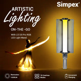 Simpex LS 120R rgb light stick, portable handheld stick with in built battery and creative music mode for professional filming.