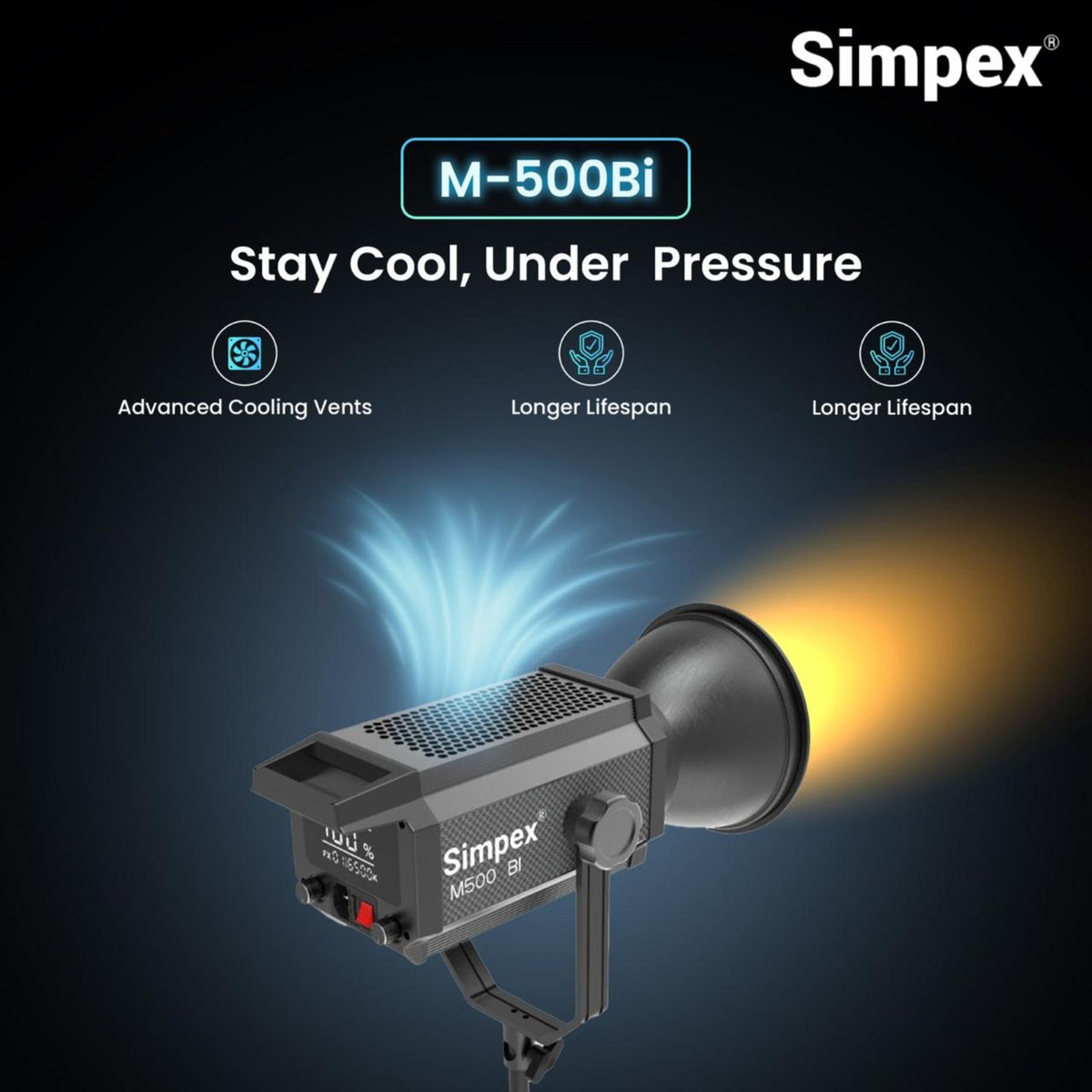Simpex M-500 BI, High-Performance Continuous LED Light With 500W Power ...