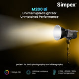 Simpex M 200bi dual colour continuous led light perfect for all type of production photography, product shoot and video shoot