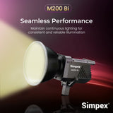 Simpex M 200bi dual colour continuous led light perfect for all type of production photography, product shoot and video shoot