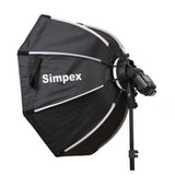 Simpex Octa 65 Min Lightweight & Portable Soft Box Comes with S2 Type Bracket & 2 Diffuser Sheets | Carrying Case | Compatible with All Flash Speedlights