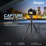 Simpex Professional Aluminium Tripod 540-TM Tripod Cum Monopod with Multipurpose Head for Low Level Shooting, Panning for All DSLR Camera