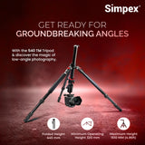 Simpex Professional Aluminium Tripod 540-TM Tripod Cum Monopod with Multipurpose Head for Low Level Shooting, Panning for All DSLR Camera