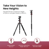 Simpex Professional Aluminium Tripod 540-TM Tripod Cum Monopod with Multipurpose Head for Low Level Shooting, Panning for All DSLR Camera