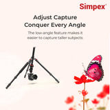 Simpex Professional Aluminium Tripod 540-TM Tripod Cum Monopod with Multipurpose Head for Low Level Shooting, Panning for All DSLR Camera