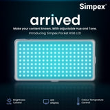 Simpex RGB-200 Portable RGB LED 20W(max) Video Light with 5400mAh in-Built Battery | 97+ CRI | 14 Preset Effects | Multi Scene Lightening | Color Temperature & Brightness Control