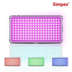 Simpex RGB-200 Portable RGB LED 20W(max) Video Light with 5400mAh in-Built Battery | 97+ CRI | 14 Preset Effects | Multi Scene Lightening | Color Temperature & Brightness Control
