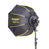 Simpex SBQR-65 (65cm) Lightweight & Portable Soft Box Comes with S2 Type Bracket & 2 Diffuser Sheets | Carrying Case | Compatible with All Flash Speedlights