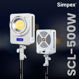 Simpex SCL 500W bi colour continuous LED Light with bowens mount and a unique design fixture commonly used in photography, videography, and studio productions