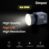 Simpex SLB-200 RGB, Portable RGB Video Light with 200W Power, 2500K-6500K Adjustable Color Temperature, 5000mAh Rechargeable Battery, 24 Light Effects, CRI 95+ Dimmable Lighting for Photography and various other purposes
