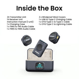 Simpex SWM 108 Dual Wireless Collar Label Microphone with ENC Noise Cancellation & Charging Case, Type C & 8 Pin Receiver,Wireless Microphone for iPhone, Android, Vlog, Streaming