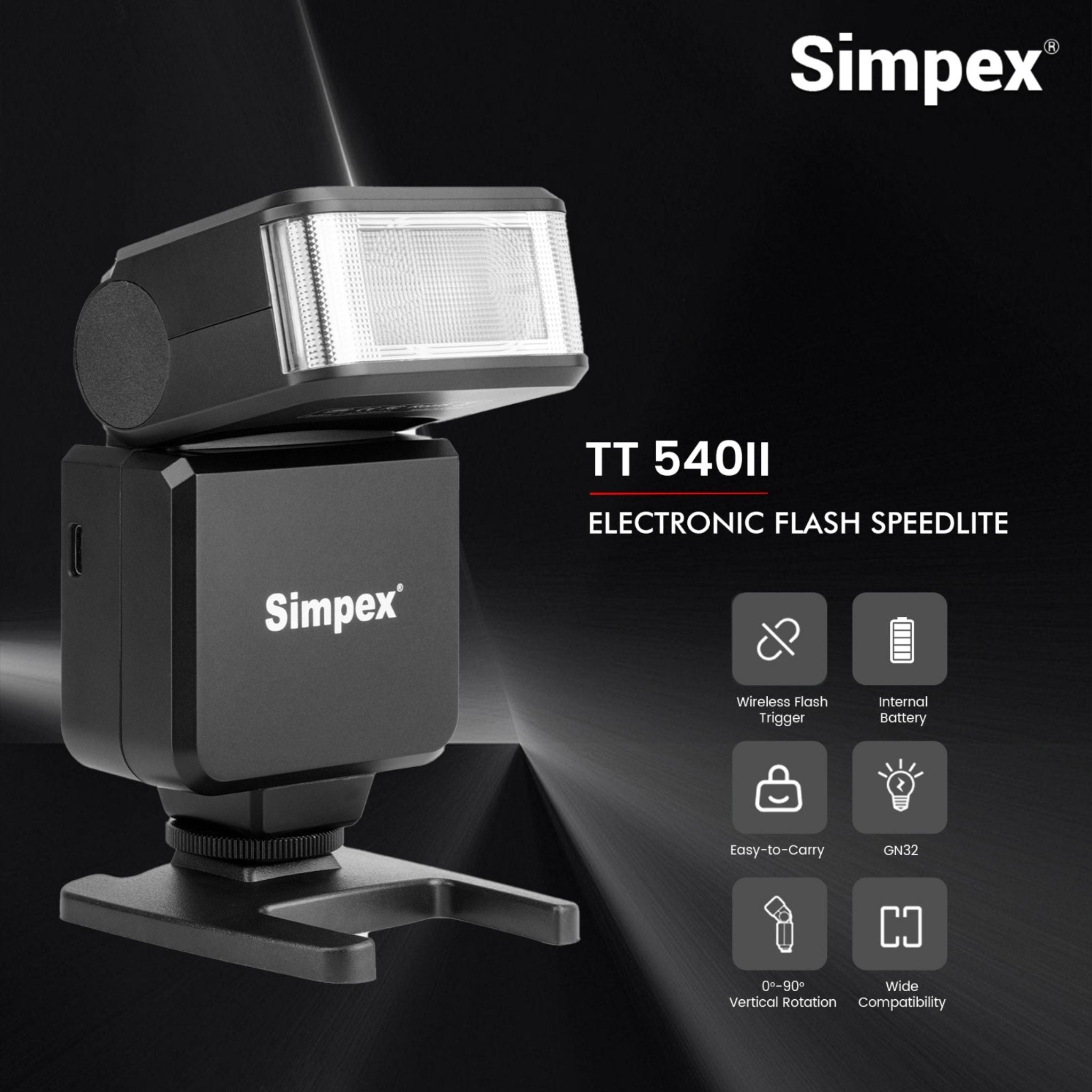 Camera Inbuilt Flash Simpex TT 540 II on camera flash with in built lithium-ion battery tha ...
