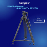 Simpex Tripod 650, Professional heavy duty tripod with upload upto 15 kg, comes with carry bag
