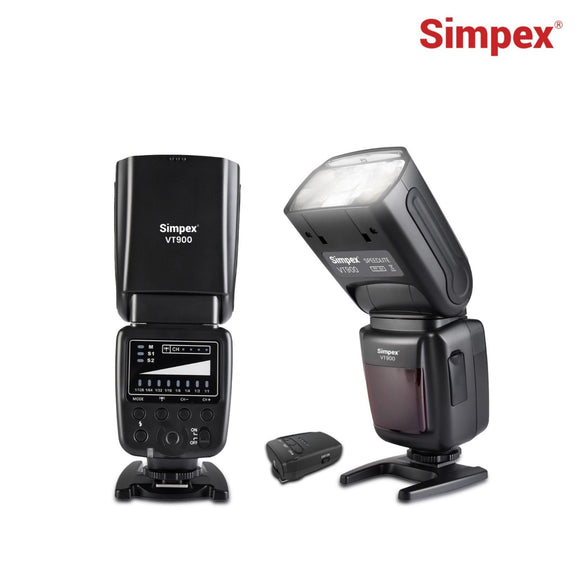 Simpex VT-900 professional flash with in-built trigger, Universal Electronic Flash light for all DSLR Cameras including Canon, Nikon, Sony and Fujifilm Olympus and comes with Standard Hot Shoe Mount (with Trigger)