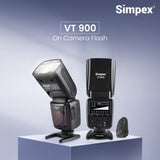 Simpex VT-900 professional flash with in-built trigger, Universal Electronic Flash light for all DSLR Cameras including Canon, Nikon, Sony and Fujifilm Olympus and comes with Standard Hot Shoe Mount (with Trigger)