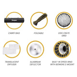 Simpex (BXW-65) 65cm Beauty Dish Soft Box (White), Collapsible, Transportable, Lightweight Bowen Mount for Photography & amp; Studio Lighting with Removable Diffuser