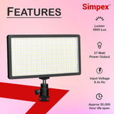 Simpex (LED 450) Professional Video Light – Dimmable 3200k -5600k, Compatible with Tripods, Monopods, Cameras, Table stand & Camcorder | For YouTube Video , Product Photography (with battery 770 usb)
