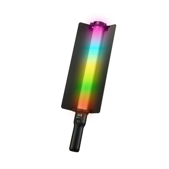 Simpex (LS 500R) handheld RGB light stick with barndoors, dual side lightwand with 5200mAh built-in battery comes with hardcase carry bag.