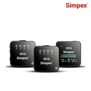Simpex® M-16 Wireless Microphone System with ANC Noise Reduction, 360° Sound Capture, 100M Range, Upto 12 Hrs Working Time, for DSLR Camera, Android & iOS Smartphones, Seamless Audio Recording