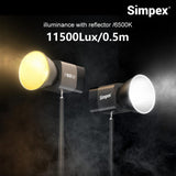 Simpex (P-60W) 60W Bi-Color Continuous LED Light with Reflector & Mini Bowen Mount a Unique Modern Meticulous Design to Cater to The Photographers Aesthetic idea for Professional Photography