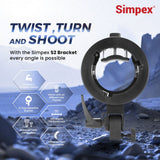 Simpex® S2 Bracket, Multipurpose Speedlite Bracket for Round head and Regular flash lights, also compatible with Bowens Mount Accessories Like Softbox, Reflector, Snoot, Photo Umbrella and Barndoor Kit