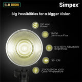 Simpex (SLB-100Bi) 100W Dual color continuous led light with built in battery, comes with reflector and a unique modern design to cater the photographers idea for professional photography.