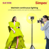 Simpex (SLB-100Bi) 100W Dual color continuous led light with built in battery, comes with reflector and a unique modern design to cater the photographers idea for professional photography.