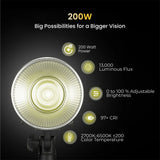 Simpex (SLB-200Bi) 200W Dual color continuous led light with built in battery, comes with reflector and a unique modern design to cater the photographers idea for professional photography