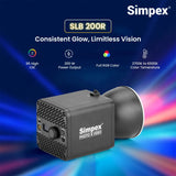 Simpex SLB-200 RGB, Portable RGB Video Light with 200W Power, 2500K-6500K Adjustable Color Temperature, 5000mAh Rechargeable Battery, 24 Light Effects, CRI 95+ Dimmable Lighting for Photography and various other purposes