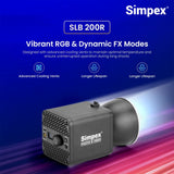 Simpex SLB-200 RGB, Portable RGB Video Light with 200W Power, 2500K-6500K Adjustable Color Temperature, 5000mAh Rechargeable Battery, 24 Light Effects, CRI 95+ Dimmable Lighting for Photography and various other purposes