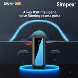 Simpex (SWM-009) 2 in 1 wireless Microphone System with active noise cancellation, 50m wireless range, upto 8 hrs of working time, plug and play, compatible with all the smartphones