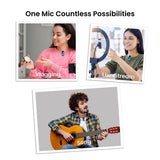 Simpex (SWM-009) 2 in 1 wireless Microphone System with active noise cancellation, 50m wireless range, upto 8 hrs of working time, plug and play, compatible with all the smartphones