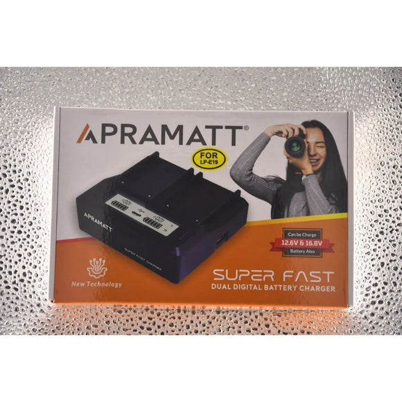APRAMATT Super Fast Dual LCD Charger for LPE19 (Canon)