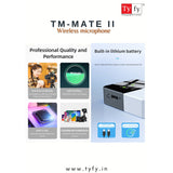 TYFY TM-MATE II WIRELESS MICROPHONE 1+2 , 800mAh rechargeable lithium battery,  360° omnidirectional pickup