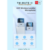 TYFY TM-MATE II WIRELESS MICROPHONE 1+2 , 800mAh rechargeable lithium battery,  360° omnidirectional pickup