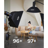 Godox UL150II Silent Studio LED 160W Photography Fill Light 5600K 12FX Lighting Effects CRI96+ TLCI97+ Mobile APP/ 2.4G Wireless Control/DMX Control for Indoor Outdoor Vlog Live Streaming Photography