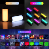 HIFFIN ULANZI Handheld Light Wand, 360° RGB LED Video Light, 2000mAh Rechargeable Mini Light Stick, 2500-9000K Dimmable Camera Light