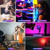 HIFFIN ULANZI Handheld Light Wand, 360° RGB LED Video Light, 2000mAh Rechargeable Mini Light Stick, 2500-9000K Dimmable Camera Light