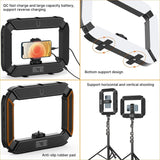 HIFFIN ULANZI Smartphone Video Rig with Light, Cell Phone Handheld Stabilizer with Ring Light 8500k Selfie Light for Filmaking Live Steam Tiktok YouTube Video Recording, with 8000mAh Build-in Battery