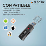 Welborn High Speed USB 3.0 Card Reader Micro SD/T-Flash, SD Slot- SD Card/SDHC/SDXC Compatiable with Laptop, Desktop and More