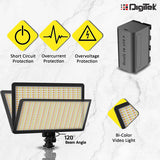 Digitek Bi-color LED D520WB Video Light & NP-750 Li-ion Battery with Micro USB Charging (LED D520WB COMBO)