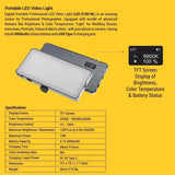 Digitek (LED D180 BI) Portable Professional LED Video Light with 21 Preset Effects & 4000mAh Battery, Multi Scene Lightening & Colour Temperature & Brightness Control