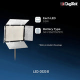 Digitek (LED-D520 B) Professional LED 37W Video Light Compatible with Tripods, Monopods, Cameras, Table Stand & Camcorder, for YouTube Video, Product Photography, Makeup Shoot Proudly Make in India