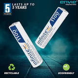 ENVIE AAA Rechargeable Batteries, High-Capacity Ni-MH 1100 mAh, Low Self Discharge, Pre-Charged (Pack of 4) (AAA11004PL)