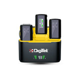 Digitek® (DWM 107) 2-in-1 Wireless Microphone with TFT Card Recording & 360° Sound Capture, 60m Range, 2.4 GHz RF, 9Hrs Run Time, Noise Cancellation, Plug & Play, Compatible with Android, iOS, DSLR