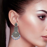 Cowboy Fashion Party Sterling Silver Zinc Base Star Embedded Earring Danglers Agate For Girls Women